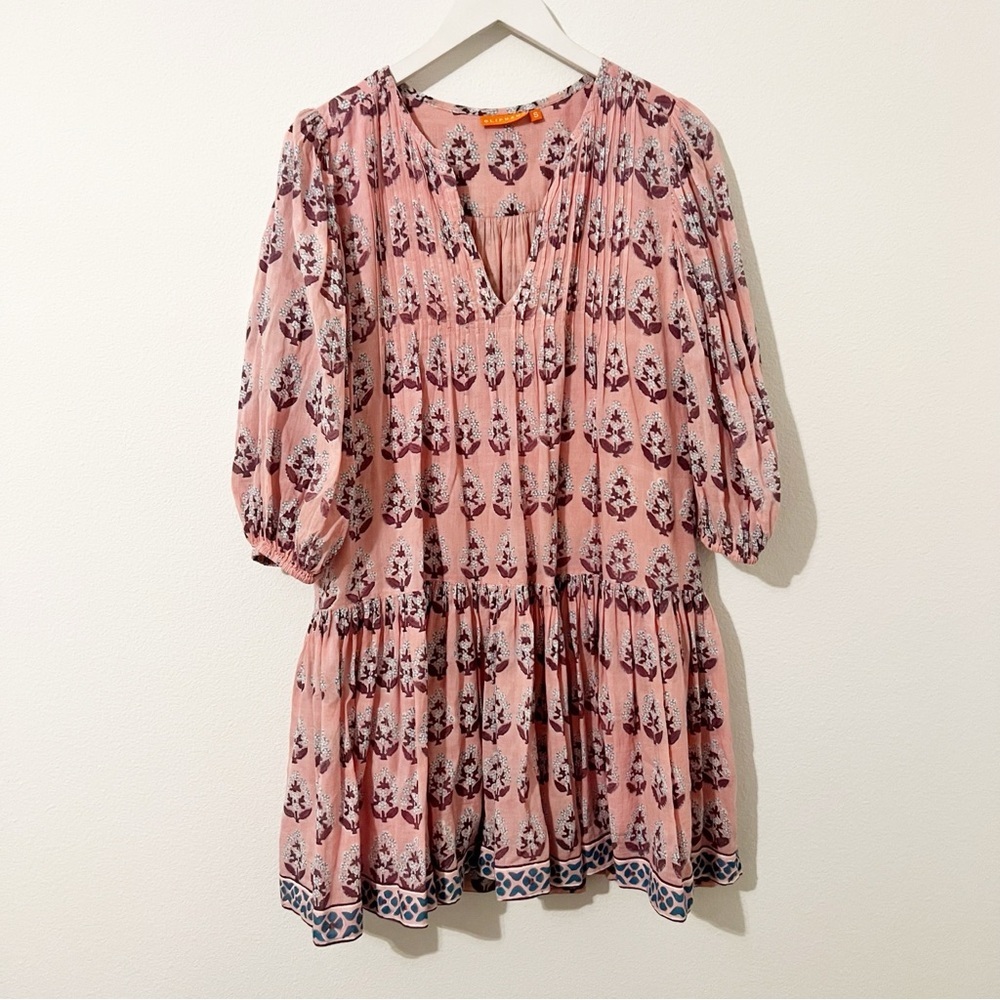 Oliphant Pink Cotton Drop Waist Dress Size Small S